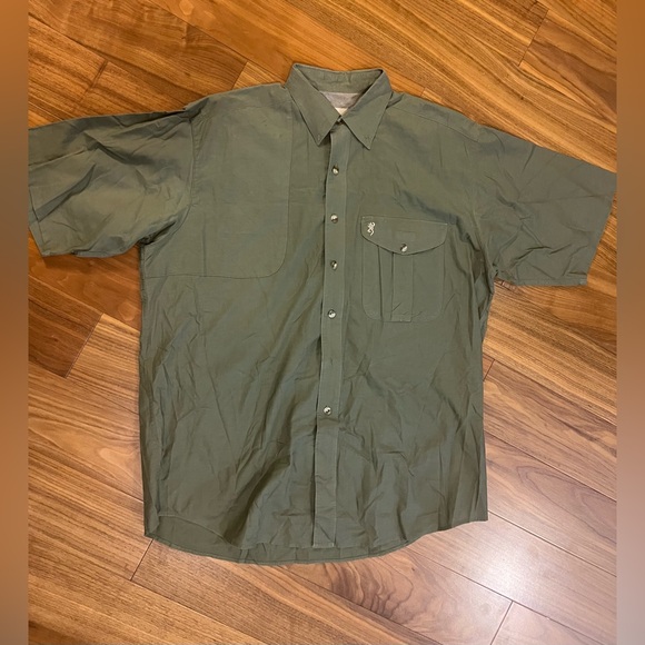 Browning Men's olive Short Sleeve Shirt size L - Picture 1 of 8